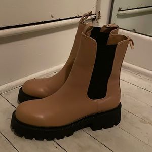 Nasty Gal beige chelsea boots